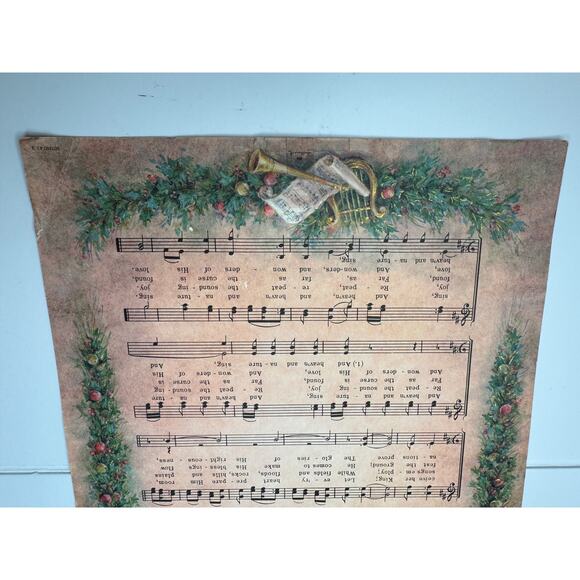 Vintage Joy to the World Hallmark Embossed Sheet Music Christmas Carols - Picture 4 of 6